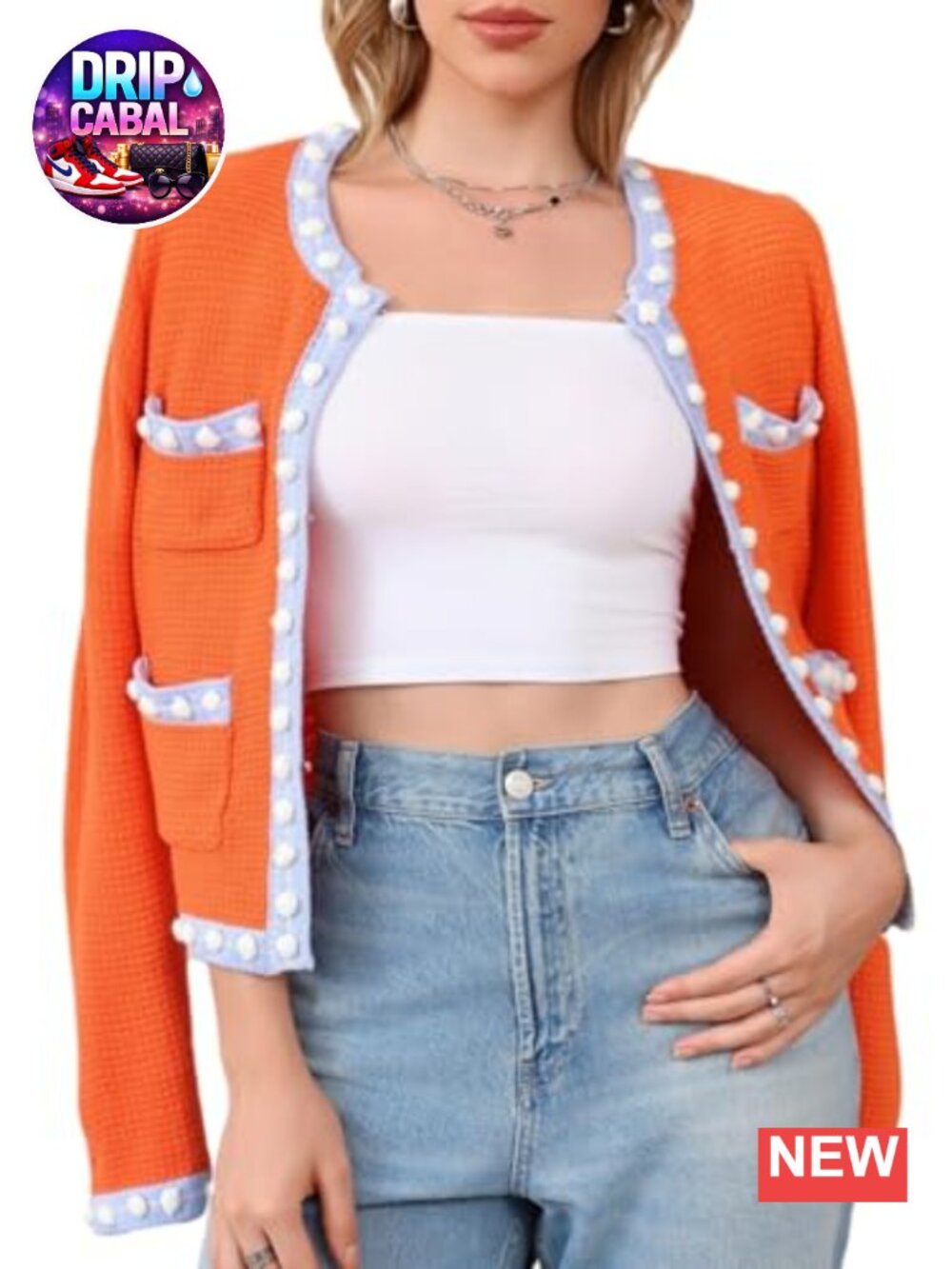 Chunky Knit Cropped Cardigan Open Front Women's Fall Sweater Jacket